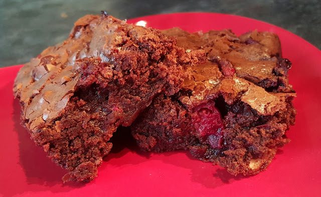 Candy cane and cranberry chocolate brownies