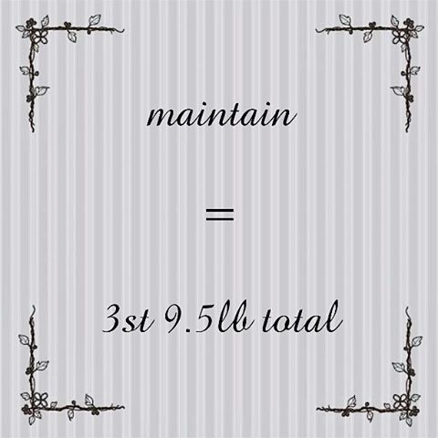 Slimming world weigh in. maintain = 3 stone 9 and a half pound total