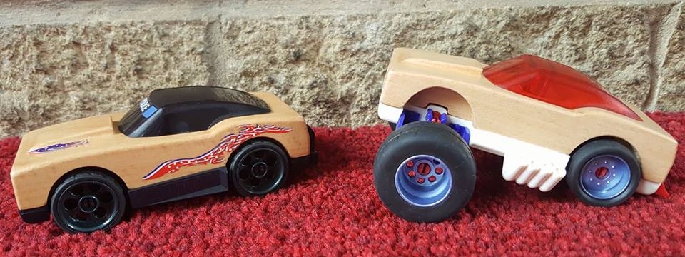 Wooden Police Car and Patriot Dragster Wooden Car from Wicked Uncle