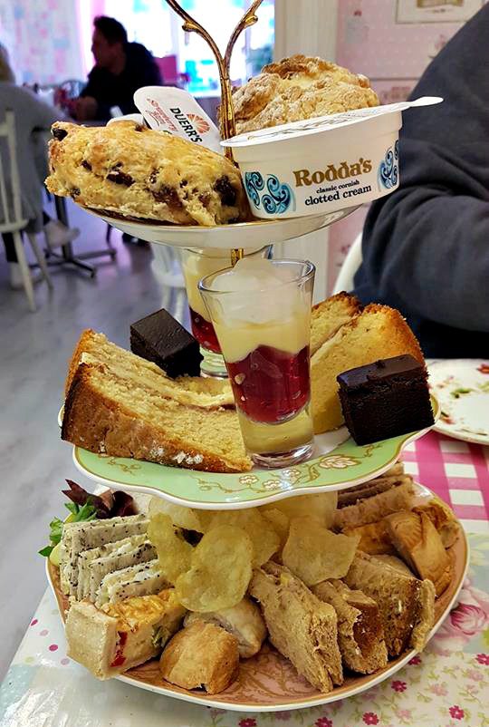 Birthday afternoon tea, afternoon tea, cake, scones, sandwiches, crisps