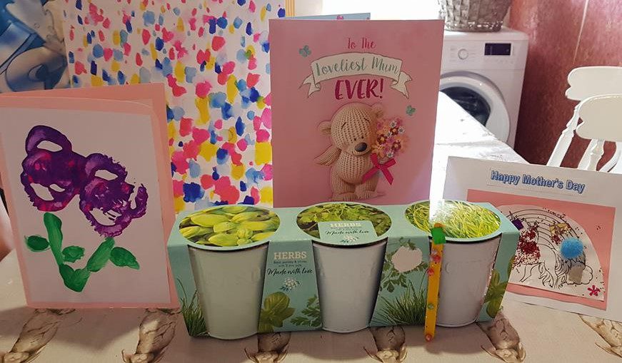 Mother's day cards and gift, cards, herb planter set