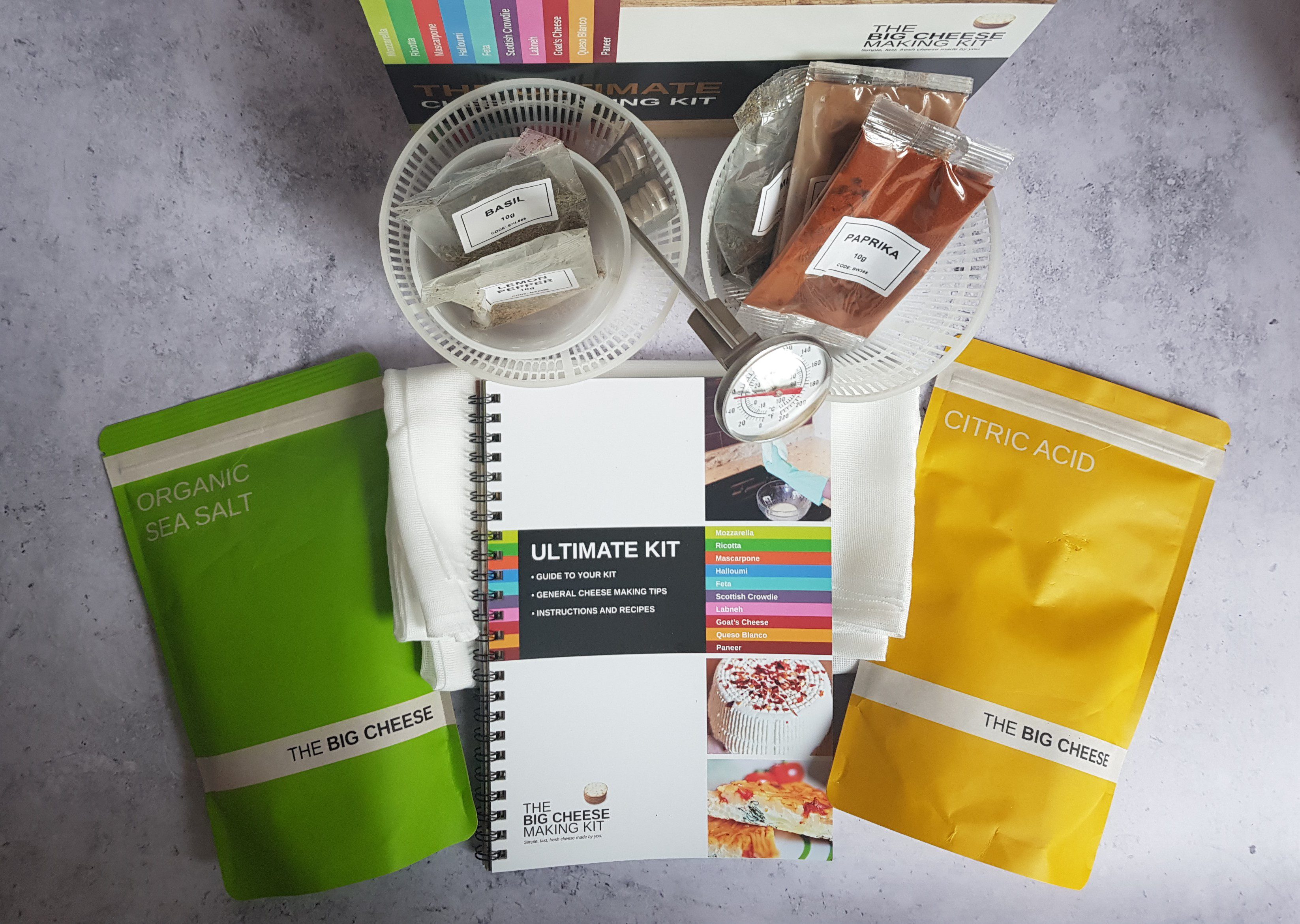 Sous Chef cheese making kit contents