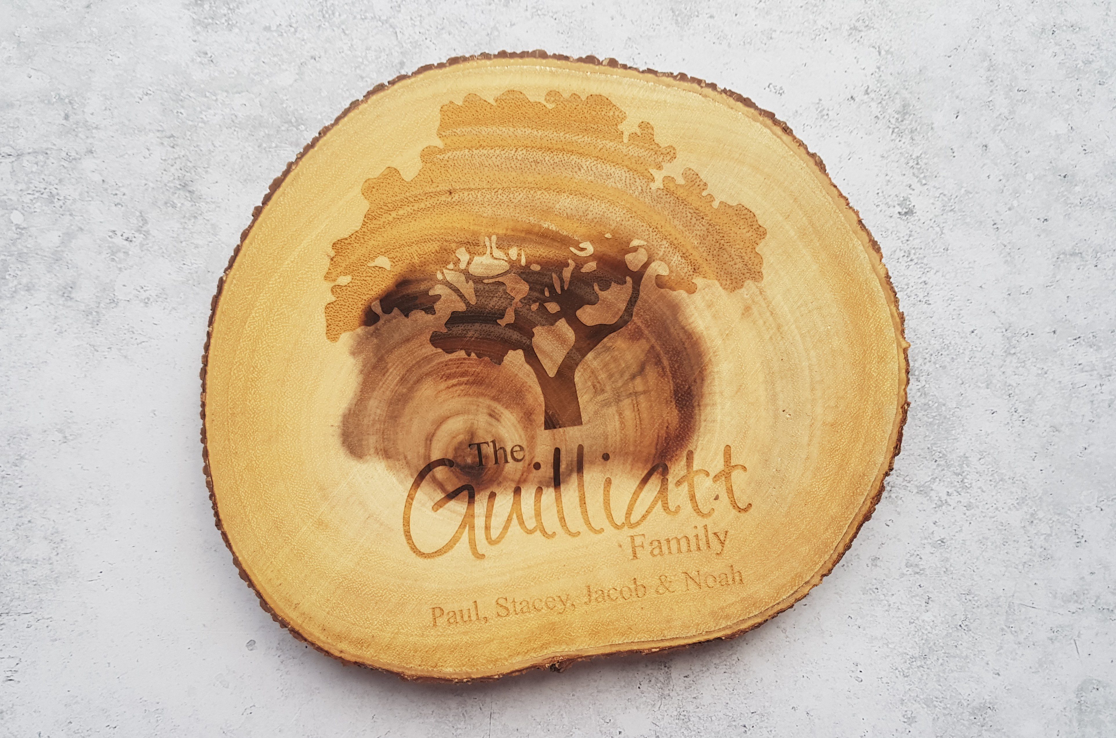 The Gift Experience personalised wood slice