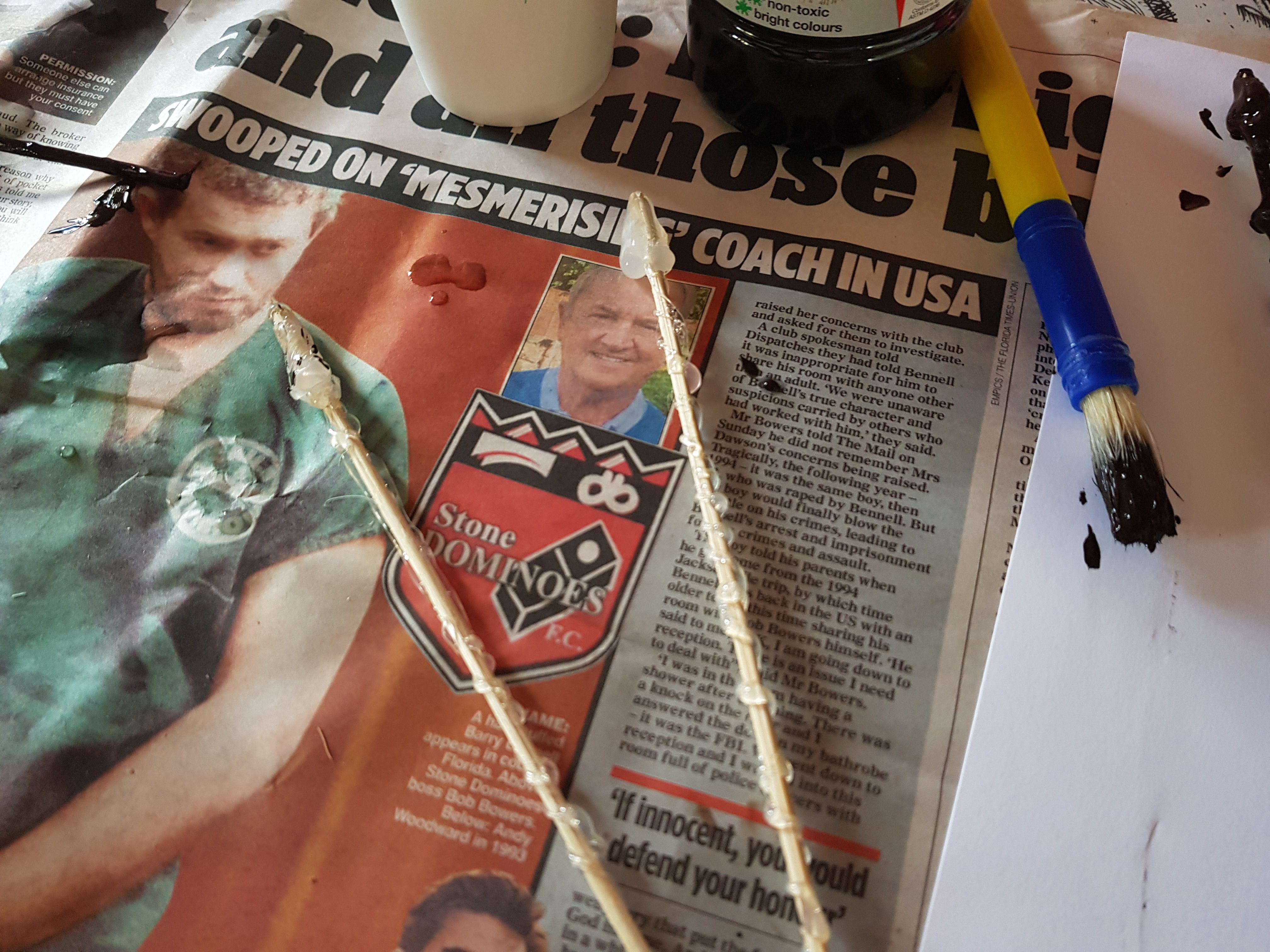 Wizarding wands - Glued skewers