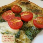 Pesto spinach mozzarella tart