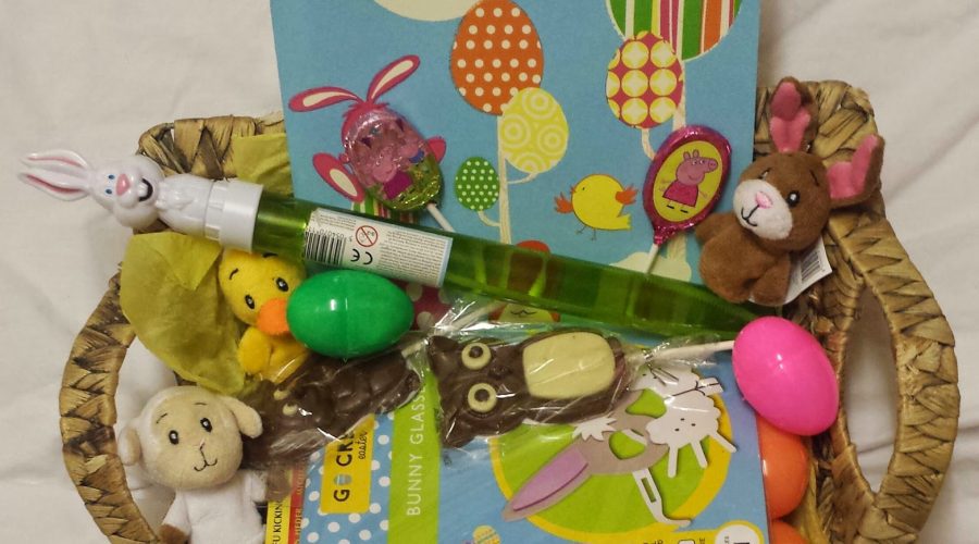 Inside the boys Easter basket