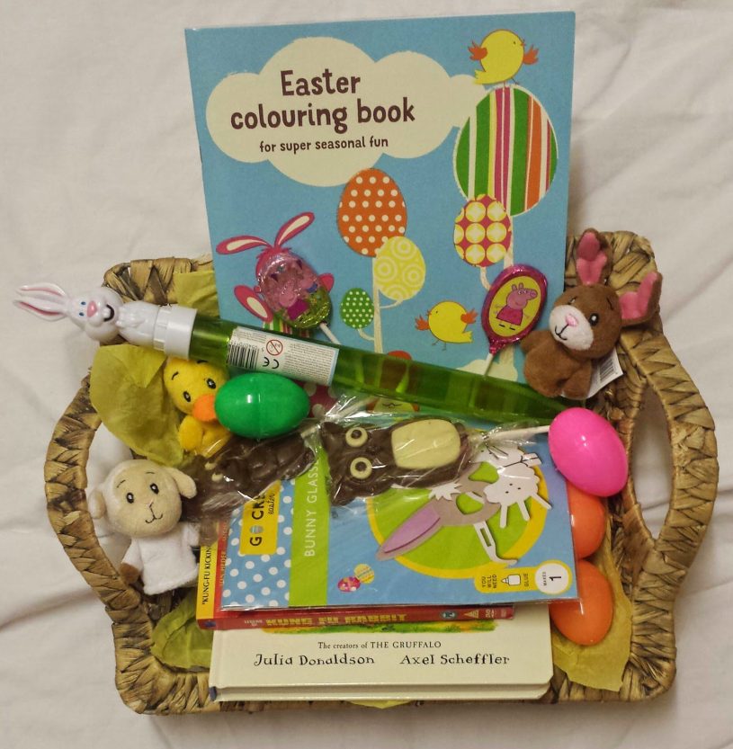 Inside the boys Easter basket