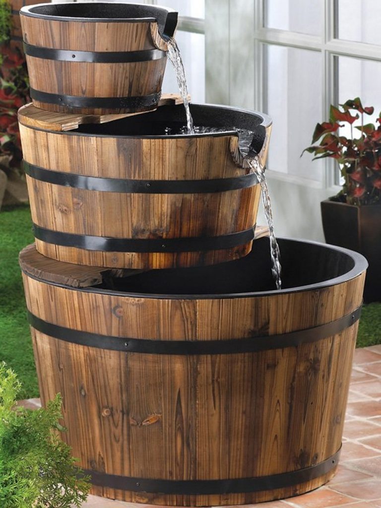 Solar Powered Edinburgh Barrel Water Feature