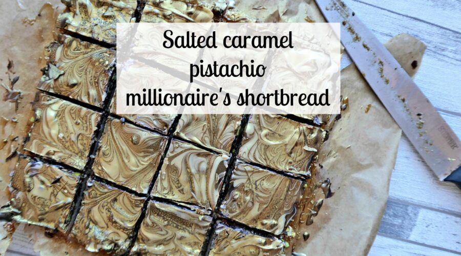 Salted caramel pistachio millionaires shortbread recipe