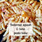 Butternut squash and tuna pasta bake