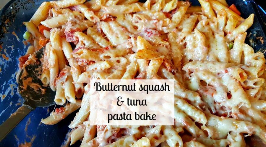 Butternut squash and tuna pasta bake
