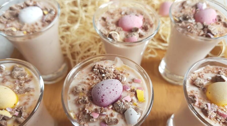 Mini egg mousse pots, Slimming World friendly