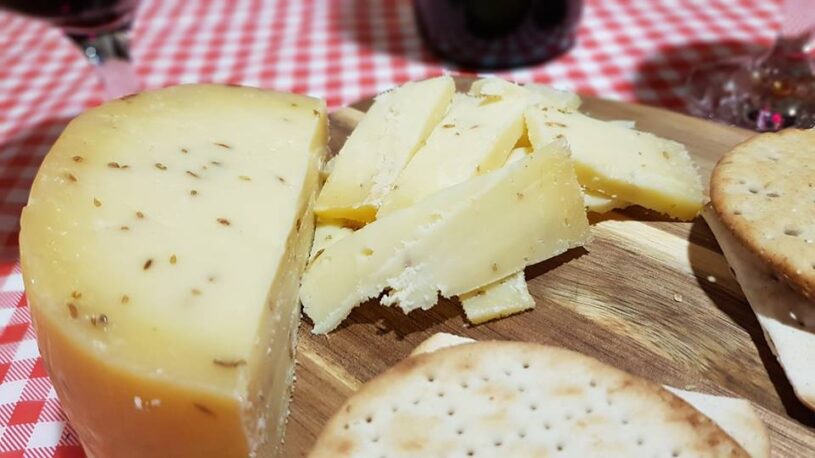 Teifi cumin on cheese board
