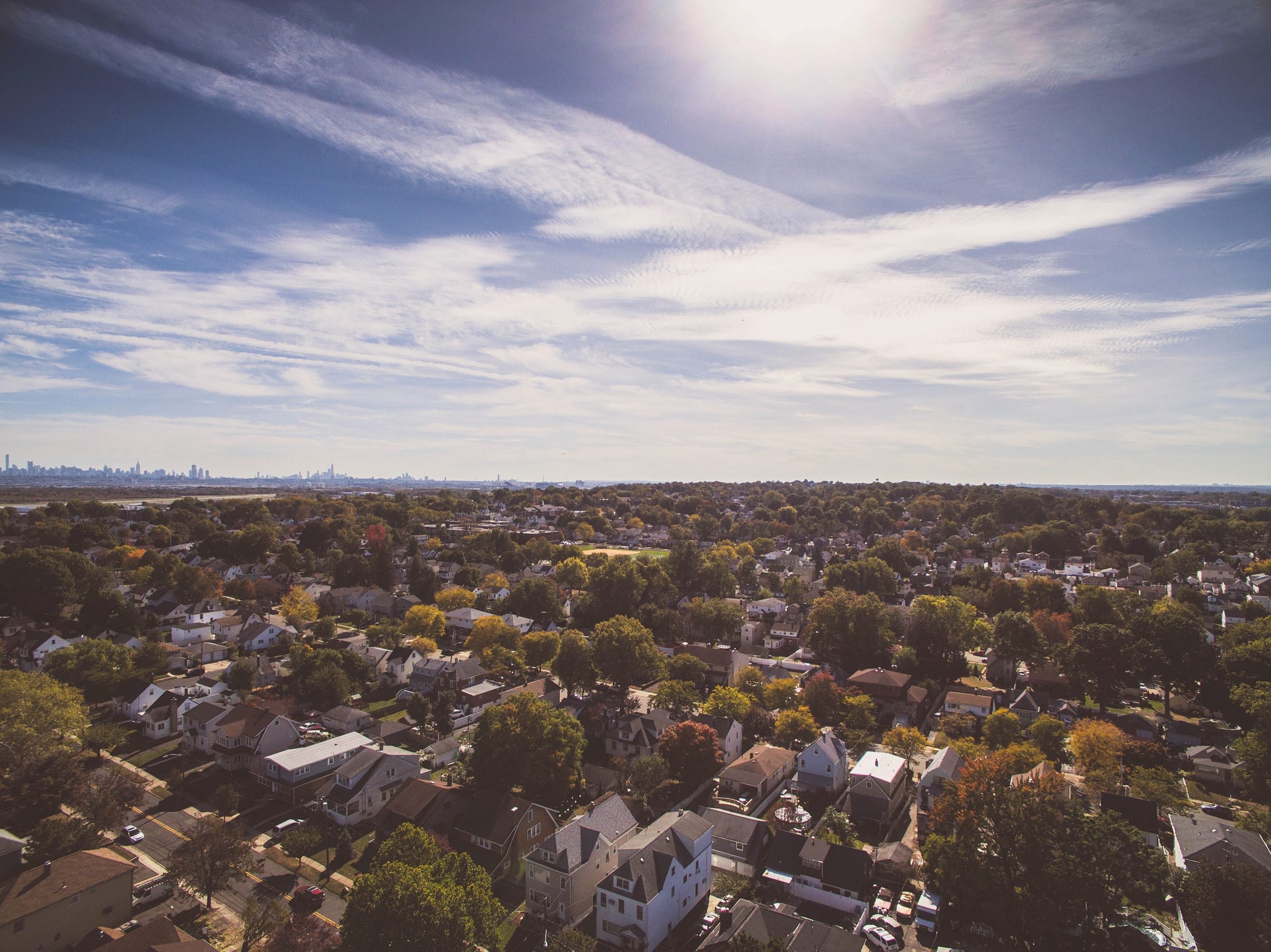 Aerial view of neighbourhood