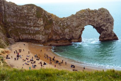 birds eye view of Durdle Door in Dorset; Exploring The Charm Of Dorset With This Guide To Family Friendly Activities