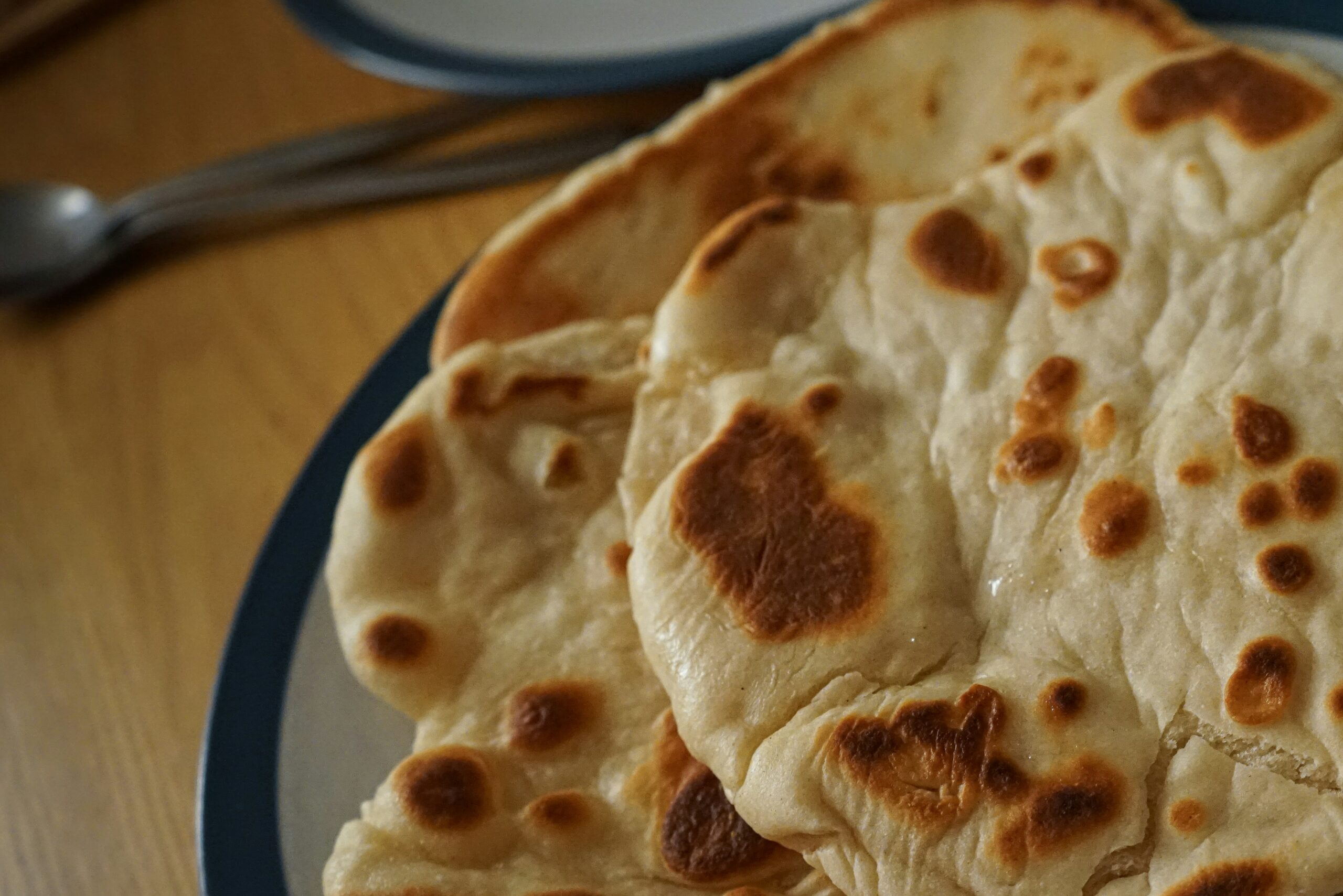 Naan bread on a plate