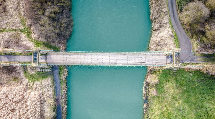 An aerial view of Horkstow bridge in North Lincolnshire; Most scenic drives in Lincolnshire