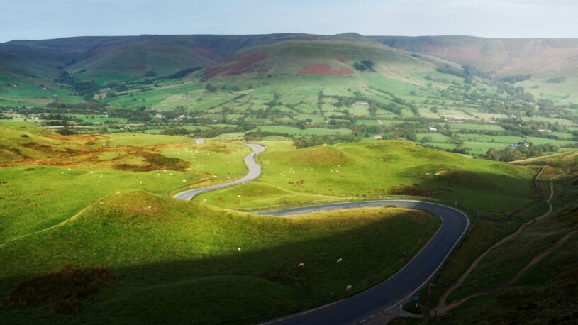 A winding road near Mam Tor
