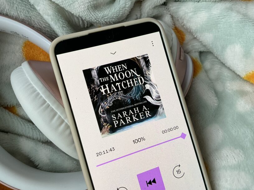 When The Moon Hatched by Sarah A Parker audiobook format on a cell phone screen