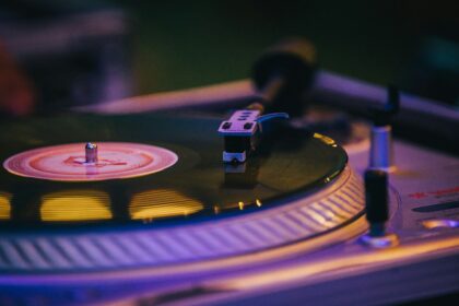 DJ decks lit up; Personalised Gifts and Creative Ideas for Music Lovers - DJ drops