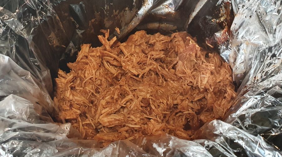 Slimming World BBQ pulled pork cooked in the slow cooker